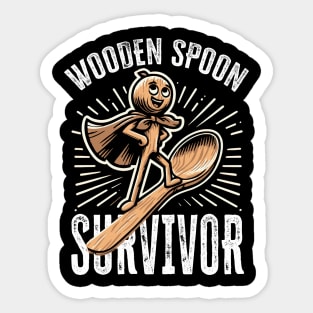 Wooden Spoon Survivor Sticker